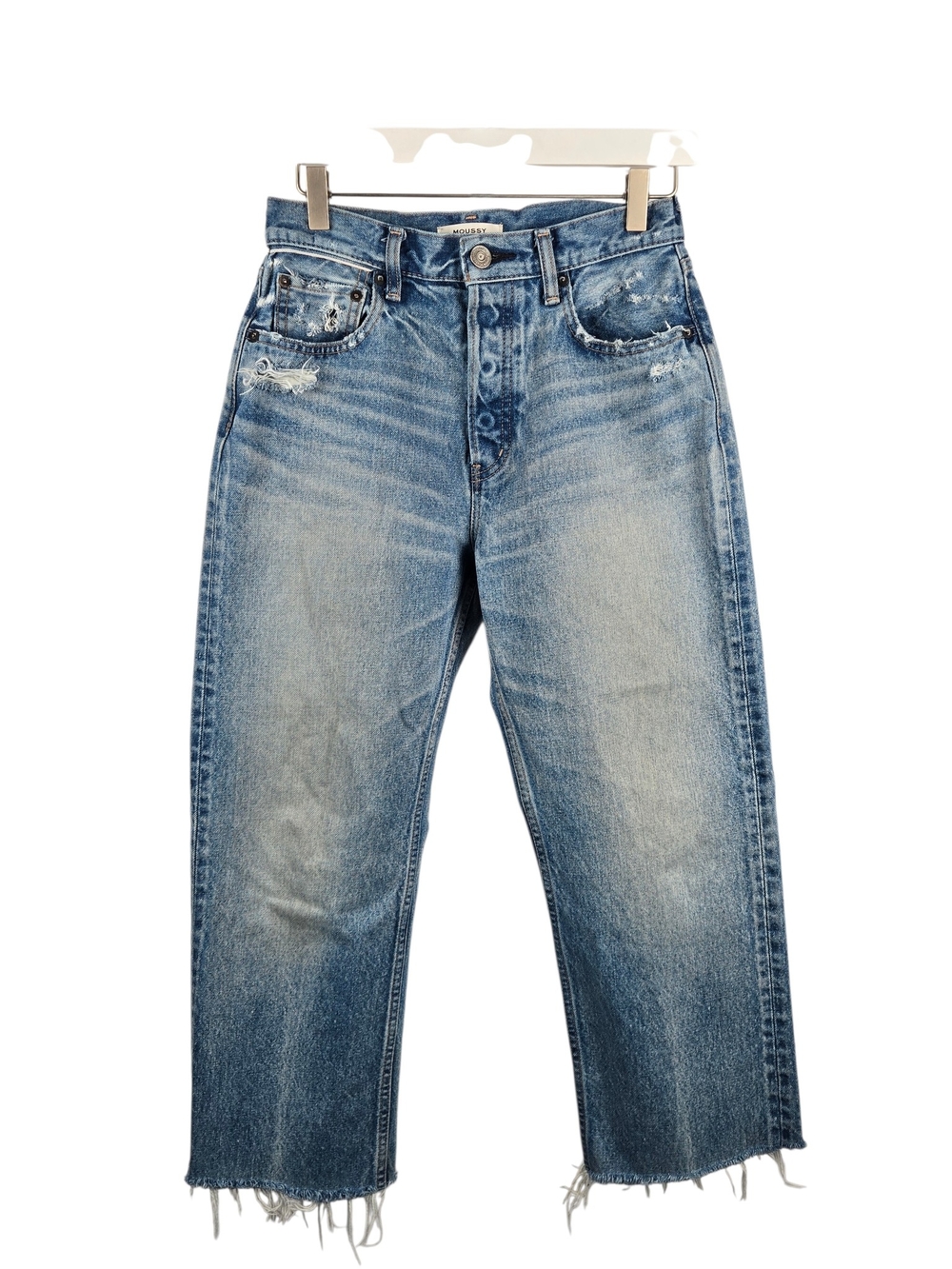 Moussy Vintage Ashleys Wide Straight Jeans Light Wash Size 27
